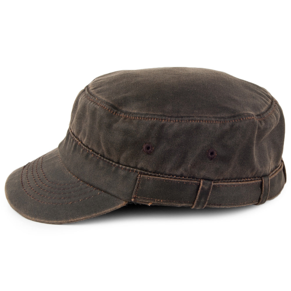 Casquette Militaire en Coton à Effet Usé marron DORFMAN PACIFIC