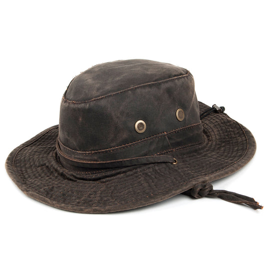 Chapeau Bob Boonie en Coton à Effet Usé marron DORFMAN PACIFIC