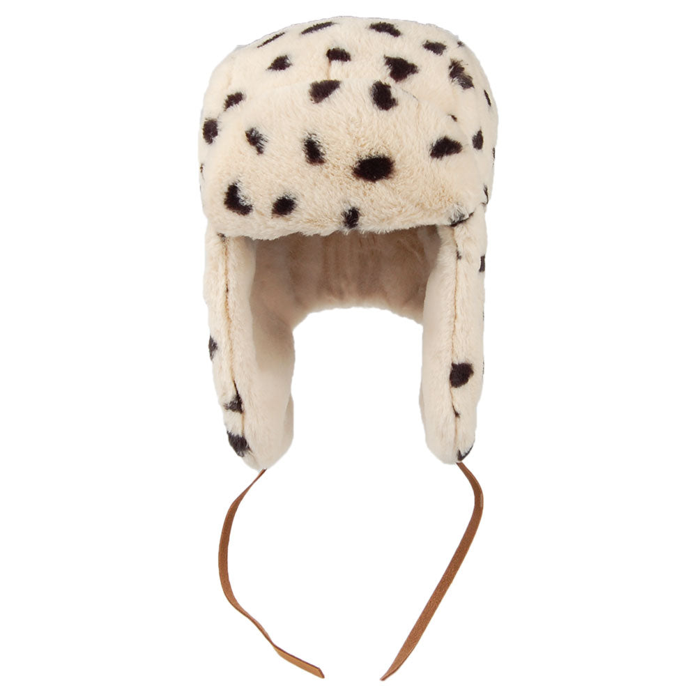 Chapka en Fausse Fourrure Dalmatien Lucerne Bomber crème-noir BARTS