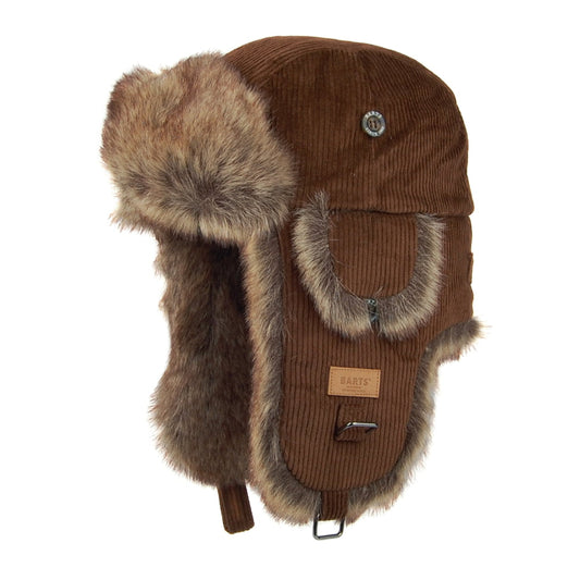 Chapka en Velours Côtelé Rib Bomber marron BARTS