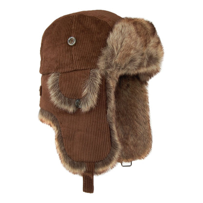 Chapka en Velours Côtelé Rib Bomber marron BARTS