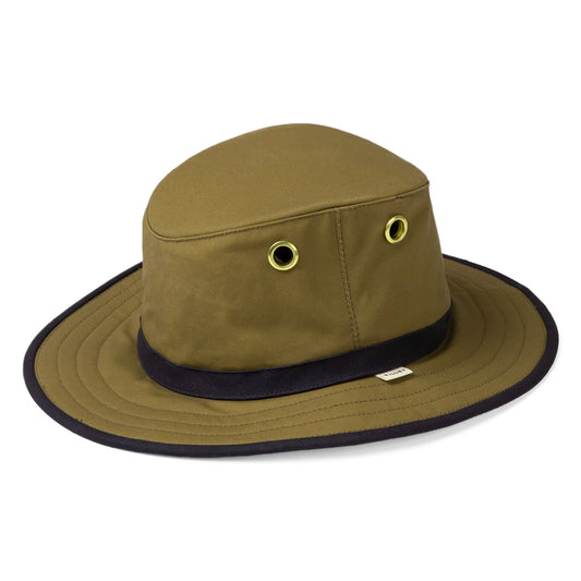 Chapeau Australien en Coton Ciré TWC7 beige sable-bleu marine TILLEY
