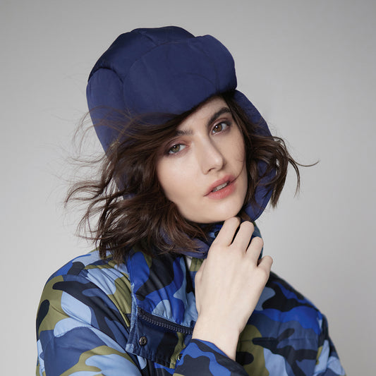 Chapka Matelassée bleu marine SEEBERGER