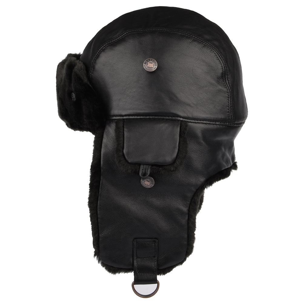 Chapka en Cuir Vega noir BAILEY