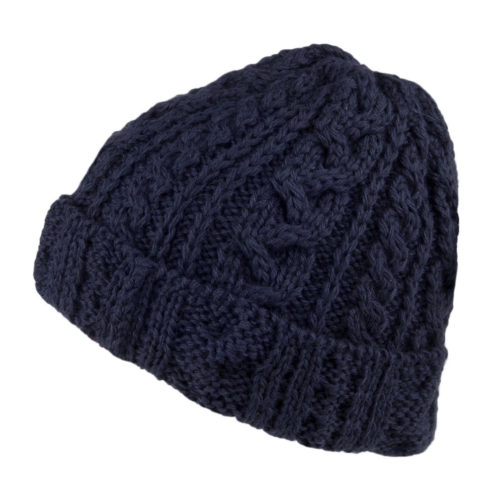 Bonnet Long en Laine Anglaise bleu marine HIGHLAND 2000