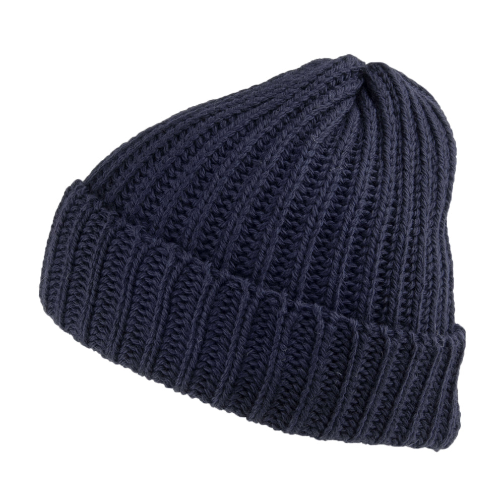 Bonnet Marin Court en Laine Mérinos bleu marine HIGHLAND 2000