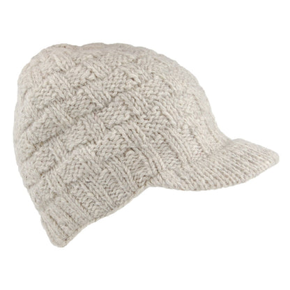 Bonnet à Visière Maille Nattée avoine KUSAN
