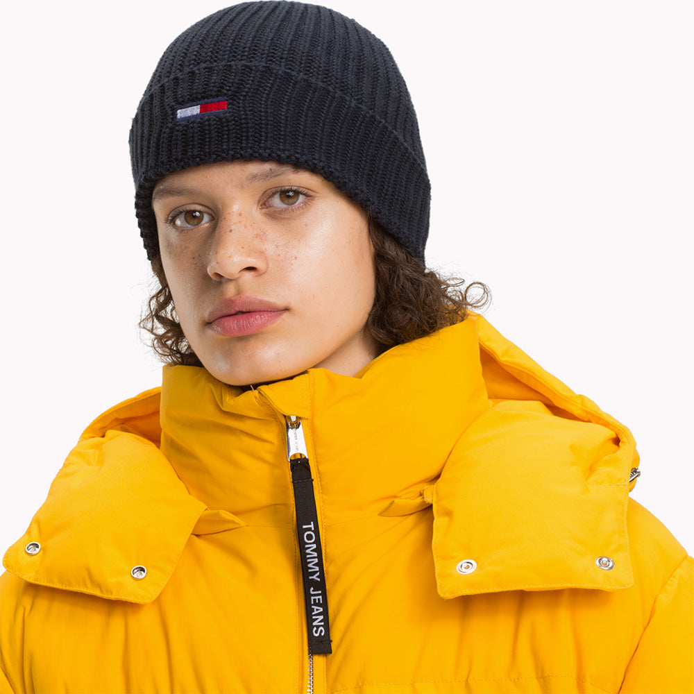 Bonnet Côtelé TJM Flag bleu marine TOMMY HILFIGER