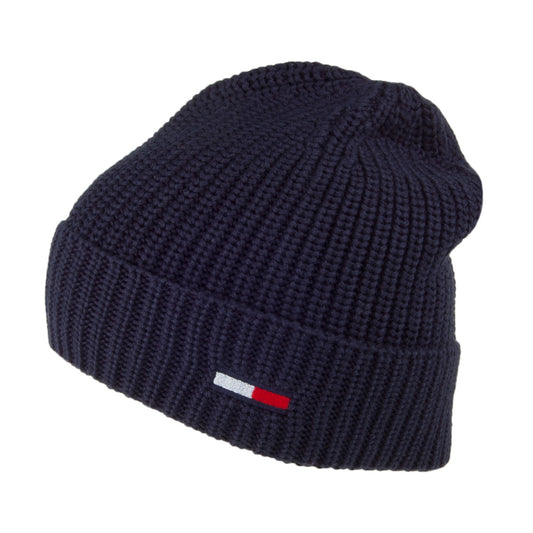 Bonnet Côtelé TJM Flag bleu marine TOMMY HILFIGER