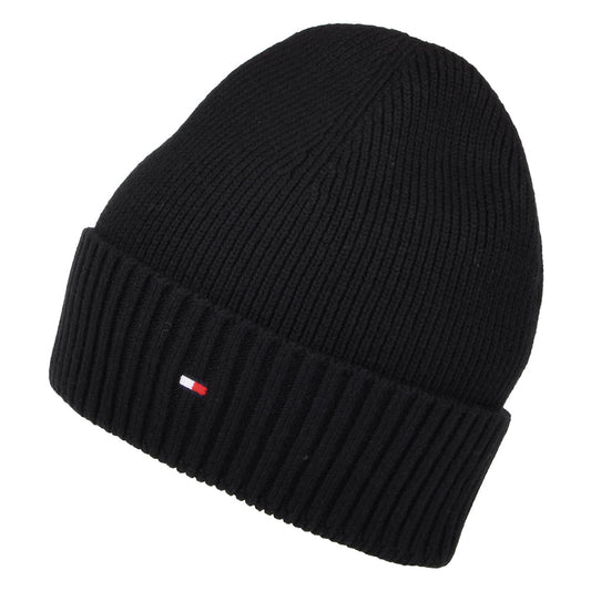 Bonnet en Cotton et Cachemire Pima Essential Flag noir TOMMY HILFIGER