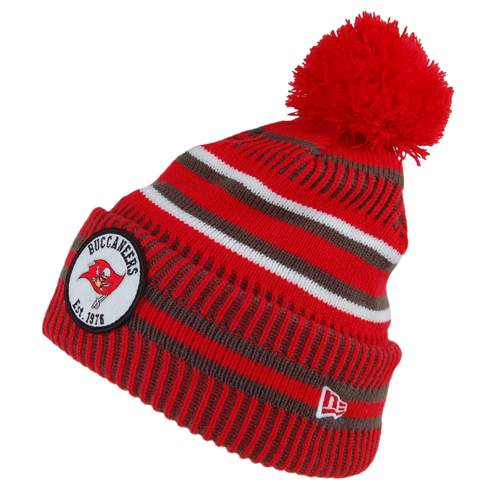 Bonnet à Pompon NFL On Field Knit Tampa Bay Buccaneers rouge-gris NEW ERA