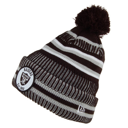 Bonnet à Pompon NFL On Field Knit Las Vegas Raiders noir-gris NEW ERA