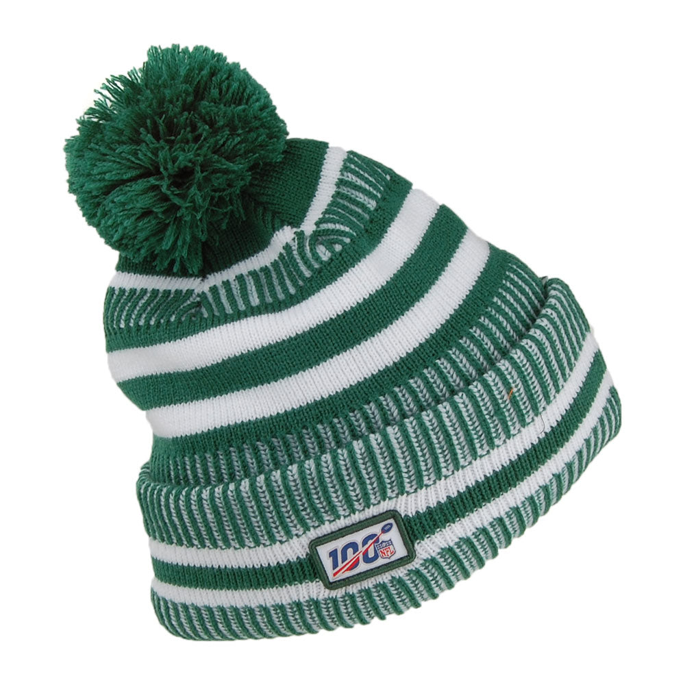 Bonnet à Pompon NFL On Field Knit New York Jets vert-blanc NEW ERA