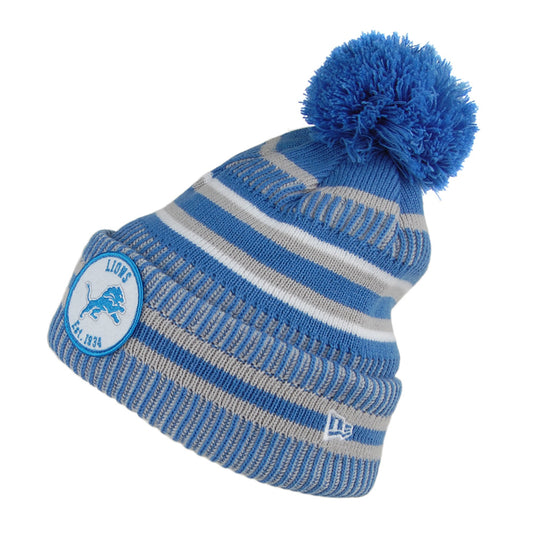 Bonnet à Pompon NFL On Field Knit Detroit Lions bleu-gris NEW ERA