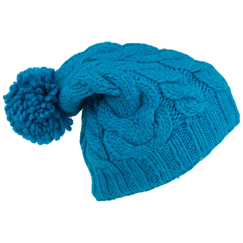 Bonnet Long à Pompon turquoise KUSAN