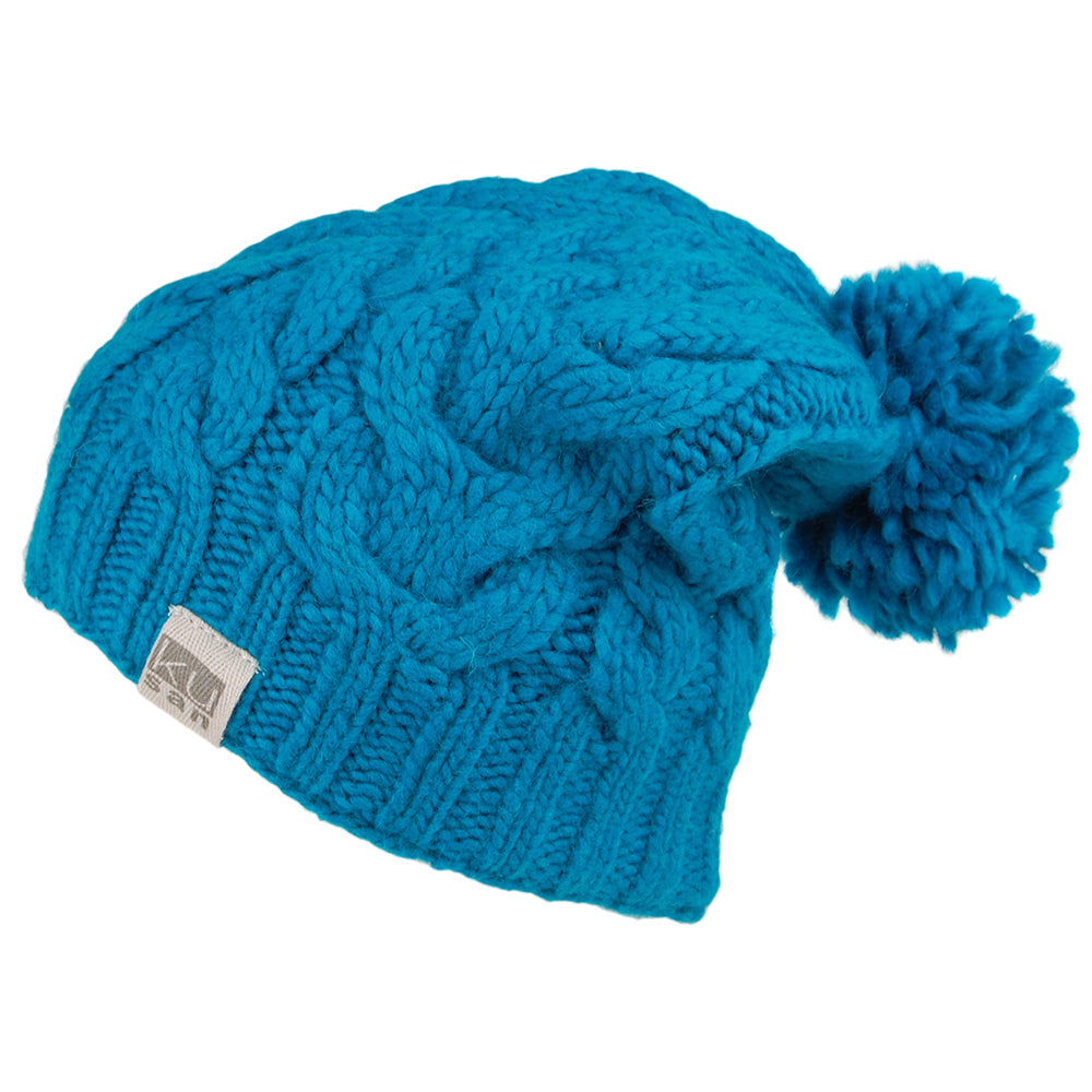 Bonnet Long à Pompon turquoise KUSAN