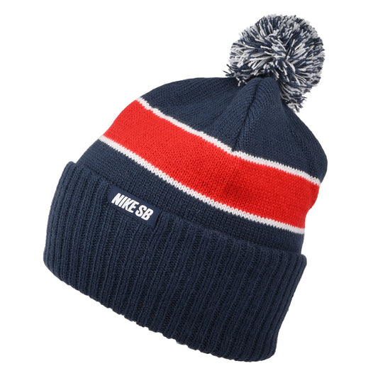 Bonnet à Pompon Utility Stripe bleu-rouge NIKE SB