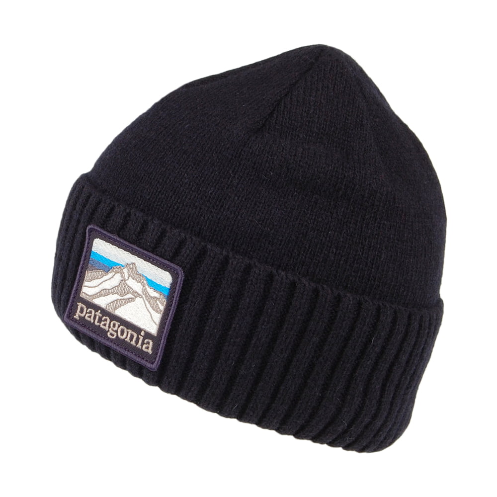 Bonnet en Laine Recyclée Line Logo Brodeo bleu marine PATAGONIA