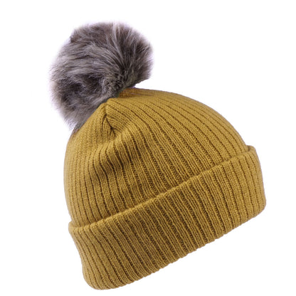 Bonnet à Pompon en Fausse Fourrure Alison beige sable BRIXTON
