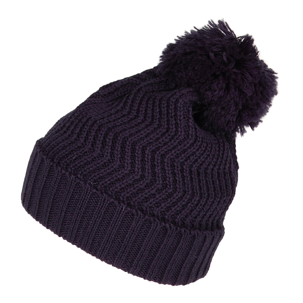 Bonnet à Pompon Zigzag bleu marine HIGHLAND 2000