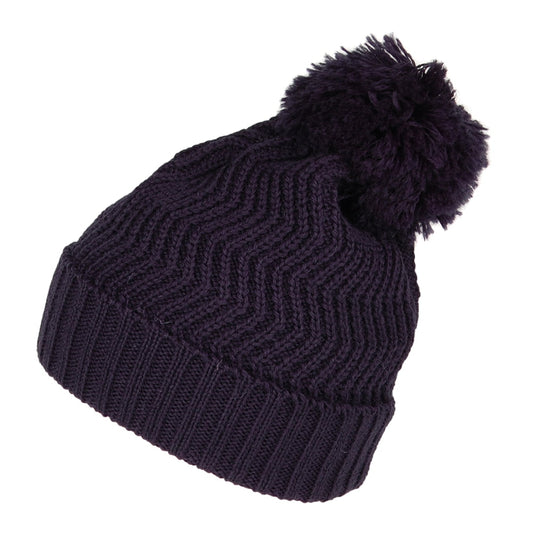 Bonnet à Pompon Zigzag bleu marine HIGHLAND 2000
