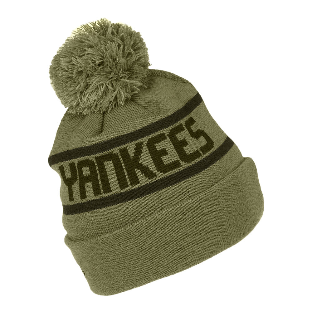 Bonnet à Pompon à Revers MLB Team Jake New York Yankees olive-noir NEW ERA