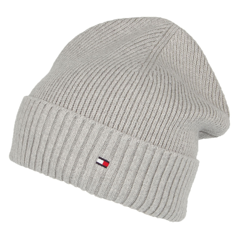Bonnet en Cotton et Cachemire Pima Essential Flag gris clair TOMMY HILFIGER