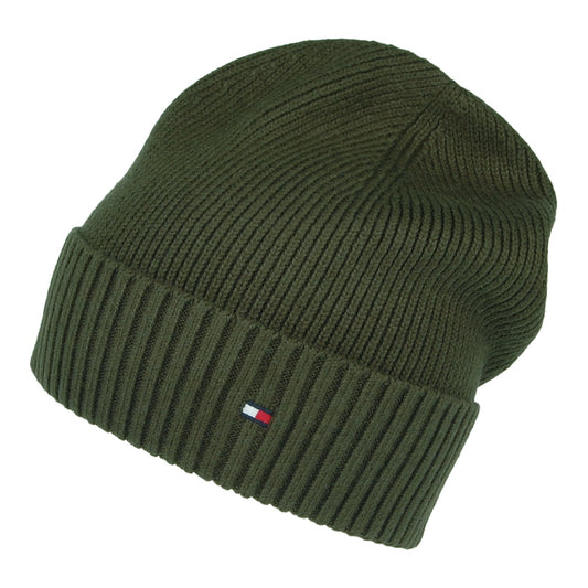 Bonnet en Cotton et Cachemire Pima Essential Flag olive TOMMY HILFIGER