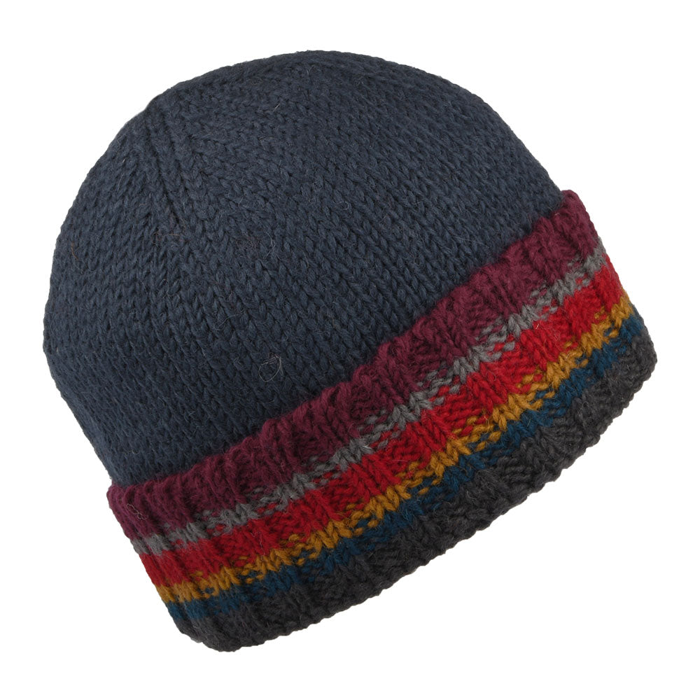 Bonnet Tricot à Revers bleu marine KUSAN