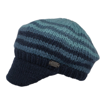 Bonnet à Visière Souple Point de Riz bleu-multi KUSAN