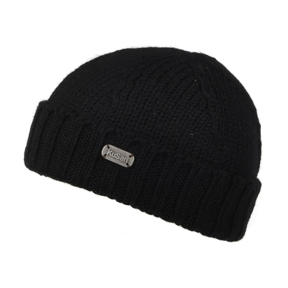 Bonnet Marin en Laine Mérinos noir KUSAN