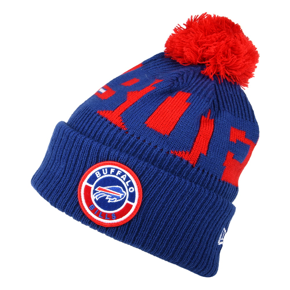 Bonnet à Pompon NFL On Field Sport Knit Buffalo Bills bleu-rouge NEW ERA