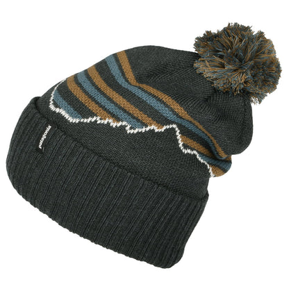 Bonnet à Pompon Fitz Roy Stripe Powder Town bleu fumé PATAGONIA