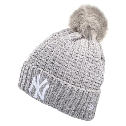 Bonnet à Pompon Femme MLB Winterized en Chenille New York Yankees gris NEW ERA