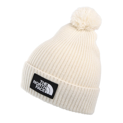 Bonnet à Pompon Recyclé TNF Logo Box Pom blanc cassé THE NORTH FACE