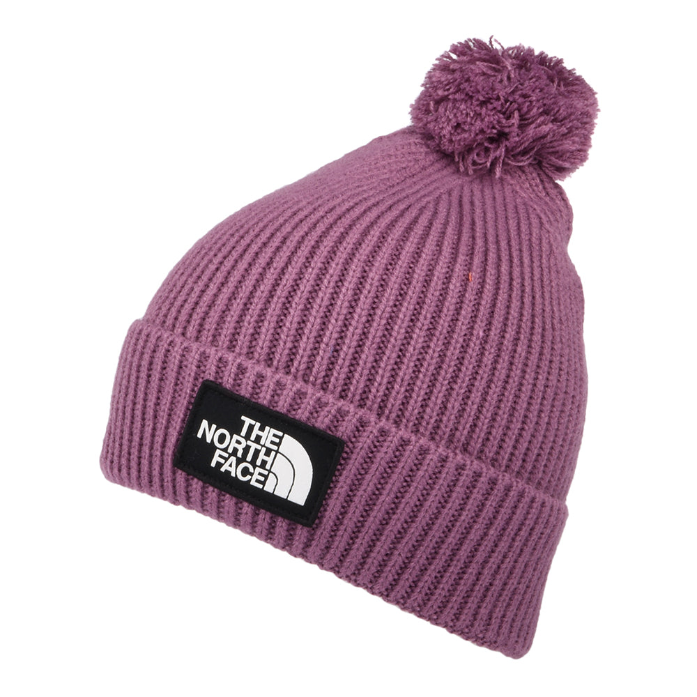 Bonnet à Pompon Logo Box violet THE NORTH FACE