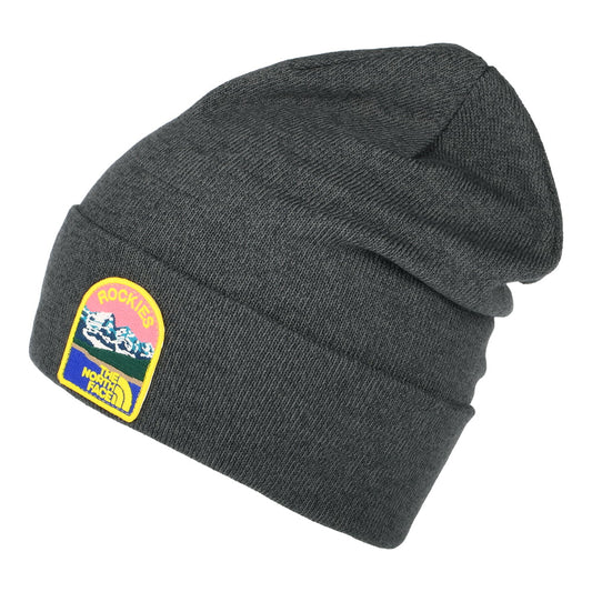Bonnet Embroidered Earthscape gris chiné foncé THE NORTH FACE