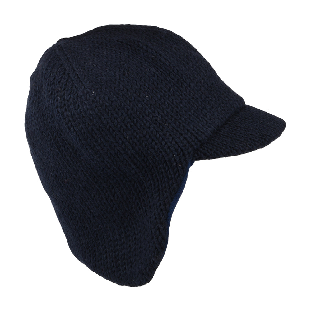 Bonnet à Visière avec Protège-Oreilles bleu marine KUSAN