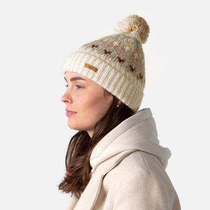 Bonnet à Pompon Recyclé Renaa crème-multi BARTS
