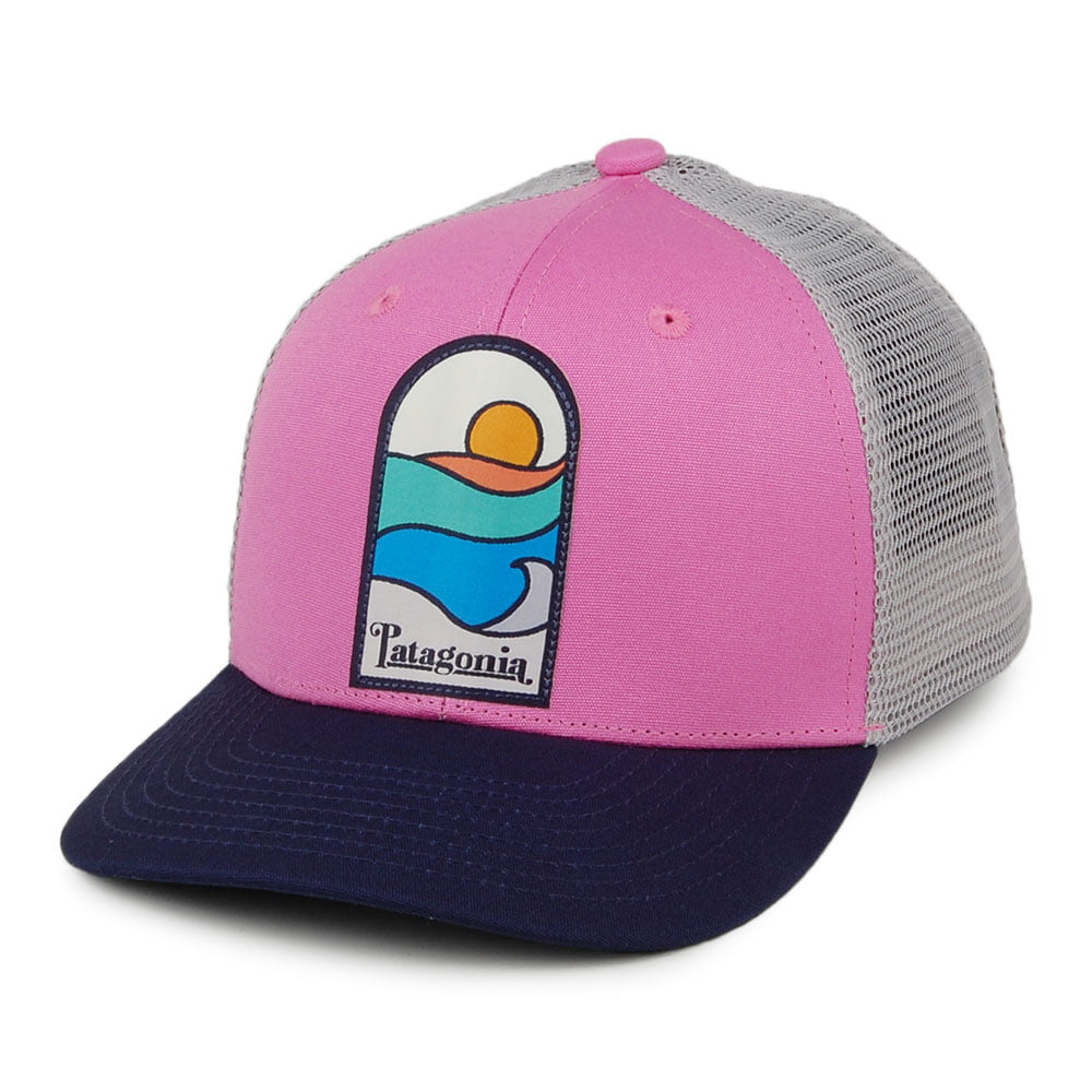 Casquette Trucker Enfant en Coton Bio Sunset rose-gris PATAGONIA