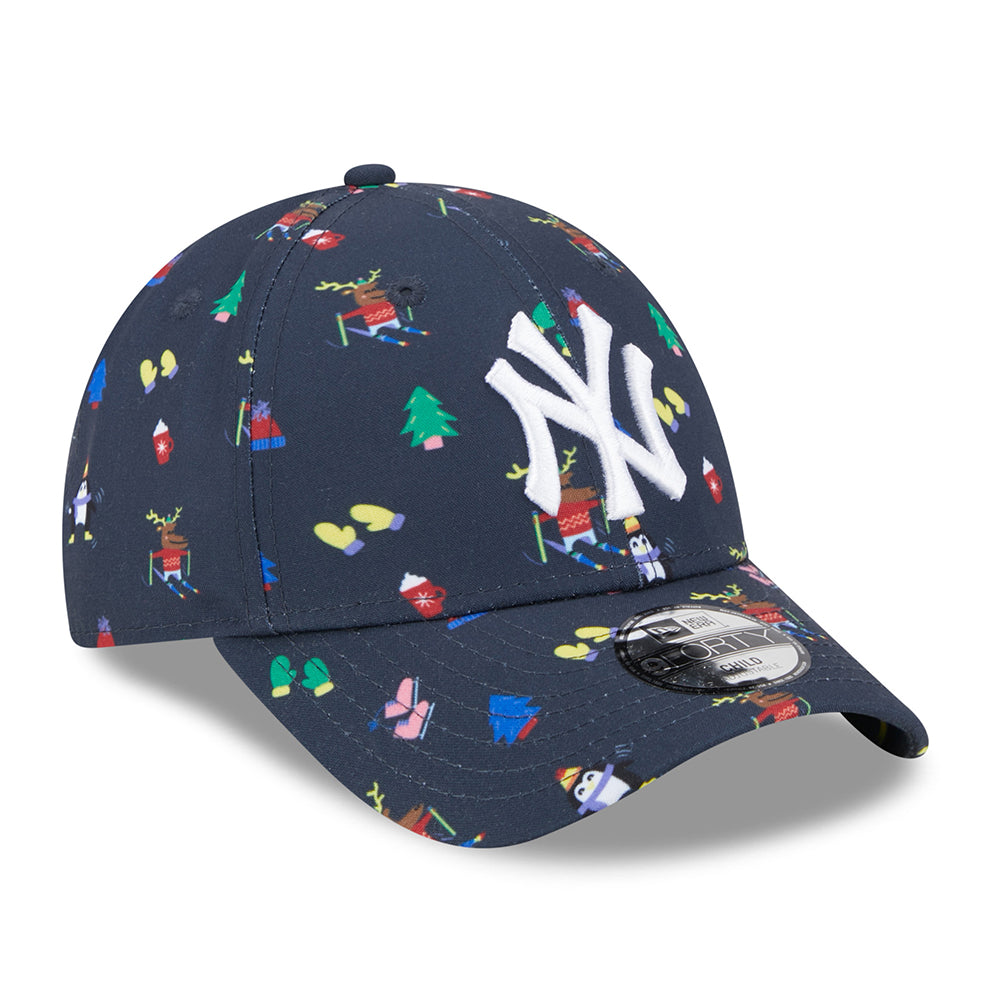Casquette Enfant 9FORTY MLB Festive AOP New York Yankees bleu marine-blanc NEW ERA
