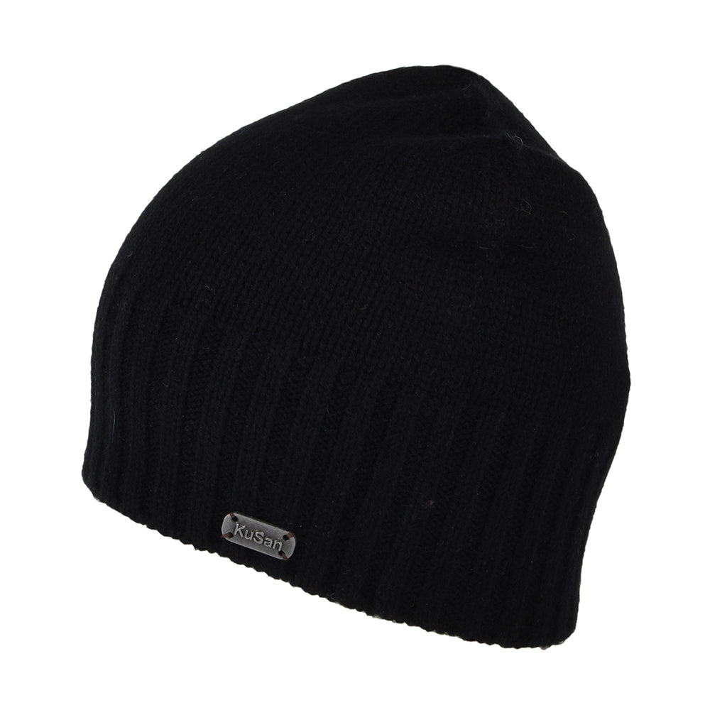 Bonnet en Laine et Cachemire noir KUSAN