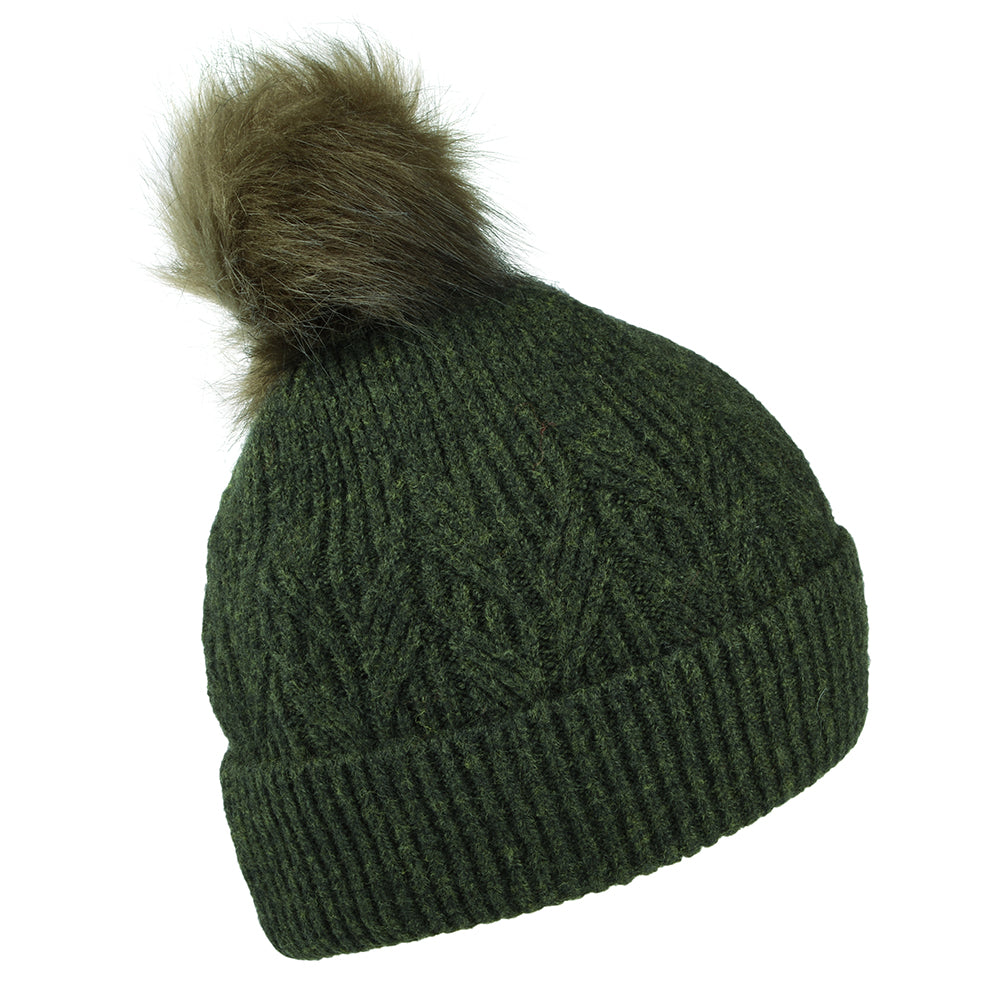 Bonnet à Pompon en Fausse Fourrure Alice olive FAILSWORTH