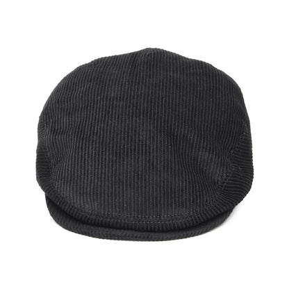 Casquette Plate en Velours Côtelé noir JAXON & JAMES - VENTE EN GROS