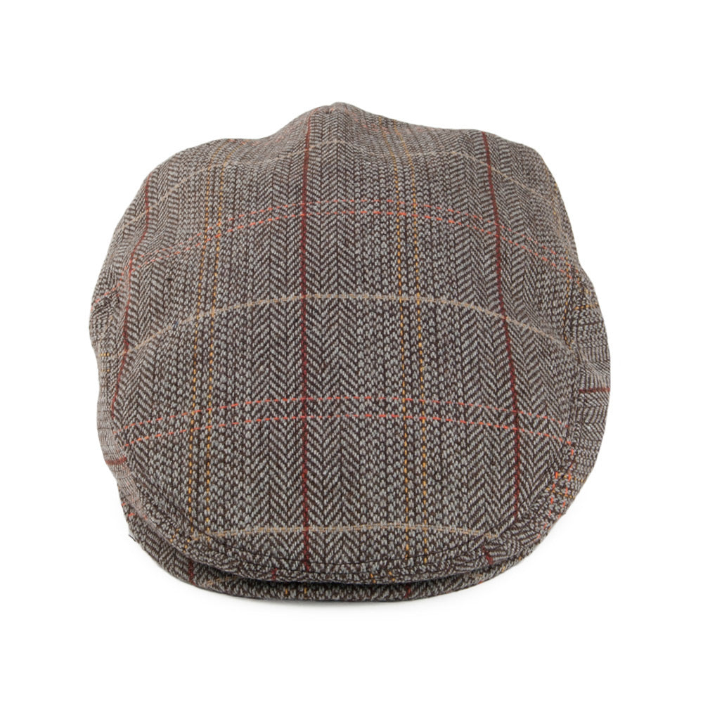 Casquette Plate en Tweed marron-gris JAXON & JAMES - VENTE EN GROS