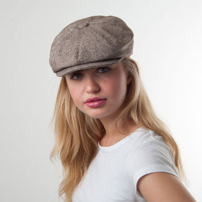 Casquette Gavroche Marl Tweed marron JAXON & JAMES - VENTE EN GROS