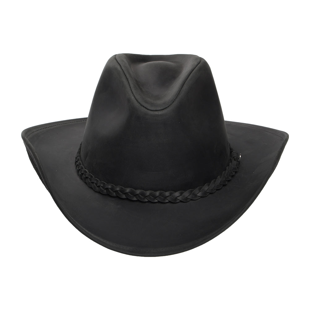 Chapeau de Cowboy en Cuir de Buffle noir JAXON & JAMES - VENTE EN GROS
