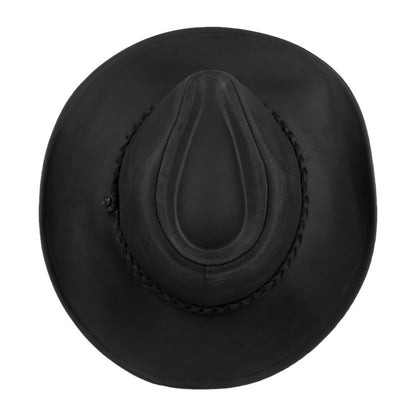 Chapeau de Cowboy en Cuir de Buffle noir JAXON & JAMES - VENTE EN GROS