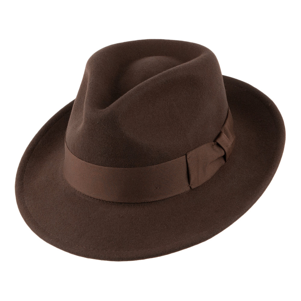 Chapeau Fedora Déformable C-Crown marron JAXON & JAMES - VENTE EN GROS