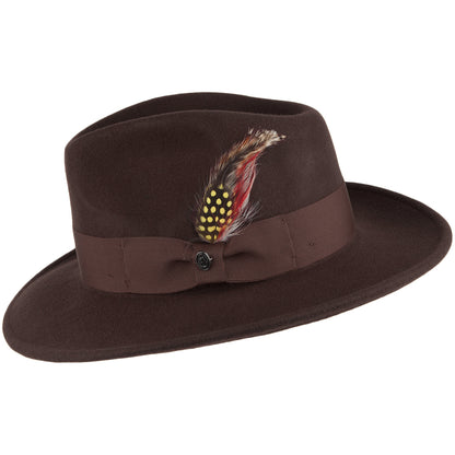 Chapeau Fedora Ford marron JAXON & JAMES - VENTE EN GROS